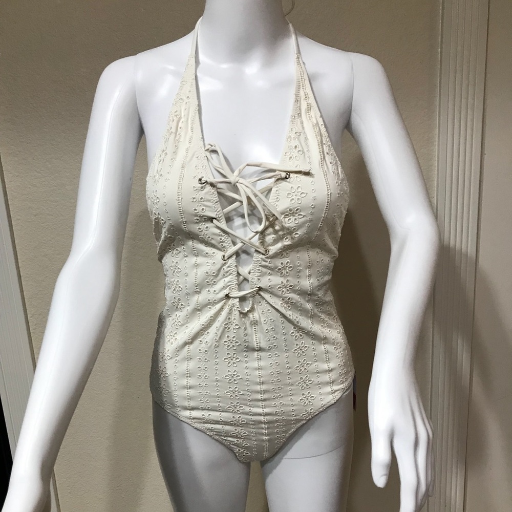 Topshop halter one piece swim suit   size 6